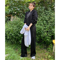 ANNAS 正韓 墊肩 套裝 帽t 字母 休閒 運動 上衣 衛衣 長袖 長褲 褲子 潮流 韓國alkong代購