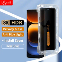 One click installation Screen Protector For Vivo iQOO 12 11 10 9 8 Pro Anti-spy Curved Tempered Glass For Vivo V30 V29 V27 Pro