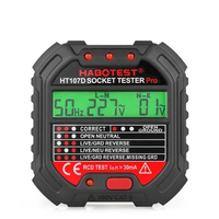 Habotest HT107 Socket Tester Pro Voltage Test RCD 30mA Socket Detector UK EU Plug Ground Zero Line Plug Polarity Phase Check