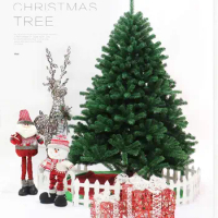 4.5ft/6ft/7ft Artificial Christmas Trees with Lights Holiday Home Decoration Snow Flocked Christmas Tree New Year Green Tree