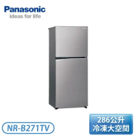 【Panasonic 國際牌】268公升 一級能效雙門變頻冰箱-晶鈦銀 (NR-B271TV-S1)免運含基本安裝★可退貨物稅1200