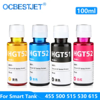 100ML/Bottle New Improved Refill Dye Ink For HP Smart Tank 450 455 500 510 515 516 519 530 559 570 610 615 651 Printer GT51