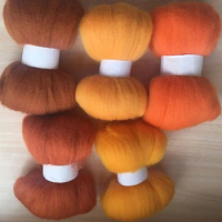 roving wool needle felting wool fiber set 10g/5pcs/lot free shipping