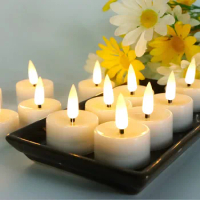 12/24Pcs Flameless LED Candles Flickering Battery Tea Lights Birthday Wedding Party Electric Candles Xmas Table Decoration Light