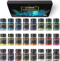 Mica Powder - Epoxy Resin Pigment 24 Colors*10g Natural Cosmetic Quality Pigment Metallic Powder Soa
