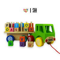 Agdia Mainan Kayu Truk Huruf / Mobil Kayu / Mainan Edukasi Anak