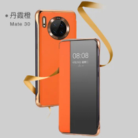 For Huawei Mate 30 Natural Calf Skin Genuine Leather Case Smart Sleep Cover For Huawei Mate30 Pro Intelligent Sleep View Window