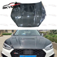 For Audi A5 S5 RS5 Car Vented Hood Body Kit Carbon Fiber Glass Front Engine Bonnet Rain Guard A5 S5 Car Styling