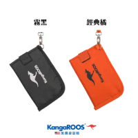 【KangaROOS 美國袋鼠鞋】防潑水輕量 可放零錢卡片夾 袋鼠包(黑/橘 兩色可選)