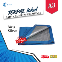 YPP Terpal A3 Lokal Kualitas Premium 2x3 3x4 4x5 4x6 Bahan Tebal Anti Air Warna Biru Silver