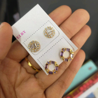 anting bulat bulat bermata unyu Kuning Perhiasan