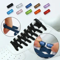 Locking No Tie Shoelaces Creative Man Women Semicircle Metal Lock Laces Elastic Lazy Shoe Laces Shoe Accessories