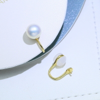 DIY珍珠配件 S925純銀耳夾耳環耳飾空托配飾 半成品手工材料銀托