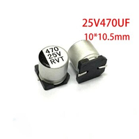 10PCS Electrolytic capacitor 25V470UF 10*10.5mm SMD aluminum electrolytic capacitor 470uf 25v
