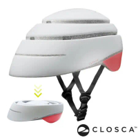 西班牙CLOSCA克羅斯卡 LOOP 單車/滑板/滑板車用折疊安全帽-淺灰/桃紅-M號