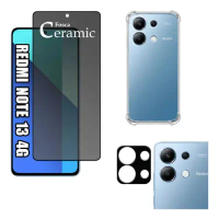 Película Fosca Privativa Xiaomi Note 13 4G + Capa Capinha Anti Shock + Câmera
