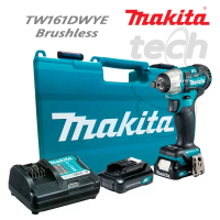 Mesin Pembuka Baut Cordless Impact Wrench Baterai Makita TW161DWYE TW161 TW 161 DWYE - Brushless