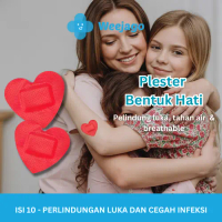 Weejago Plester Bentuk Hati Isi 10 - Plester Penutup Luka Bentuk Love - Plester love merah