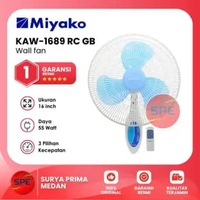 KIPAS ANGIN DINDING / WALL FAN MIYAKO UKURAN 16 INCH KAW-1689 RC PL / KAW-1689 RC GB GARANSI RESMI (