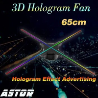 65cm 3D hologram display hologram fan 3D led fan holographic advertising display hologram effect display light WIFI app control