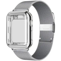 Case+Strap For iWatch Band 38mm 42mm Stainless Steel Bracelet For Apple Watch 7 45mm 44mm 40mm 41mm SE Series 6 5 4 Cover Band