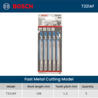 Bosch T321AF Metal Cutting Jig Saw Blade 5pcs Fast Cutter Blades For Metal Plates Woodworking Cutting