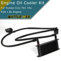AN10 Cooling System Engine Oil Cooler Kit For Honda Civic FA1 FD1 R18 Engine Radiator Oil Filter Sandwich Plate Adapter
