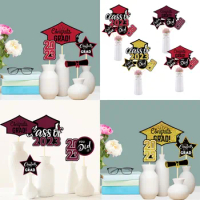 Season Of Graduation Theme Birthday Party Vase With Flags 20pcs Bachelor's Cap Answer Sheet Banners And Signs Customize Outdoor