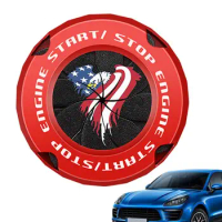 Push Start Button Cover Independence Day Eagle Flag Design Push Start Button Protective Cover Anti-Scratch Start Engine Button