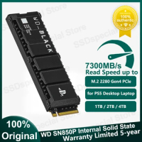 Western Digital WD_BLACK SN850P with Heatsink SSD M.2 NVMe PCIe 4.0 2280 SSD 1TB 2TB 4TB for PS5 Playstation 5 Gaming Computer