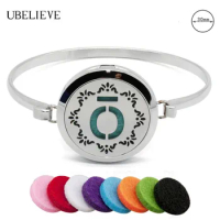 New Design Diffuser Bangle 30mm Magnet Perfume Locket Bangle Round Stainless steel Aromatherapy Essential Oil Diffuser Bangle