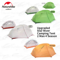 Naturehike Upgraded Star River Camping Tent Ultralight 2 Man 4 Season Fast Backpacking Tent With Free Mat Waterproof NH17T012-T