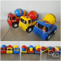 Mainan Mobil Truk Molen Mainan Mobil Truk Konstruksi Bangunan Mixer Truck Plastik Roda Toy