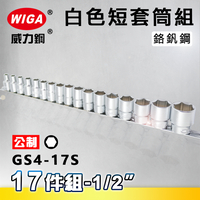 WIGA 威力鋼 GS4-17S 1/2＂ 17件組白色短套筒組 [4分短套筒]