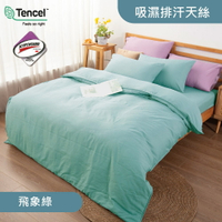 吸濕排汗3M科技天絲 / 兩用被床包枕套四件組 / 飛象綠