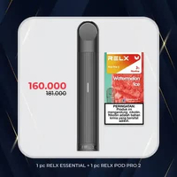 RELX Bundle Essential Black Device and Pod (Isi 1 Pod) Watermelon Ice