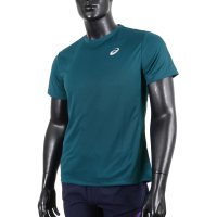 【asics 亞瑟士】男 短袖 上衣 運動 訓練 慢跑 吸濕 快乾 柔軟 舒適 亞瑟士 藍綠(2031E355-400)