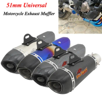 51mm Universal Motorcycle Exhaust Muffler Yoshimura Pipe For Z650 Z900 ER6N R1 R3 MT07 MT09 S1000RR CBR650 DB Killer Removable