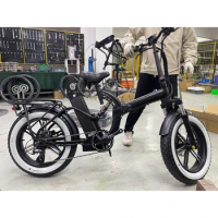best manufacturer full suspension 20inch fat tire folding electric bike foldable sports bicycle with 48V21Ah battery