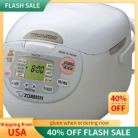 Zojirushi NS-ZCC18 Neuro Fuzzy Rice Cooker &amp; Warmer, 10 Cup, Premium White, Made in Japan