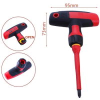 T-shaped Insulated Cross Screwdriver 1000V Multi-functional Electrician Tool Tester Pen Magnetic Cross Screwdriver