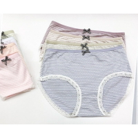 石墨烯褲底條紋透氣內褲 中腰 F/XL碼 835