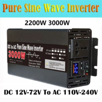 Inverter DC 12V 24V to AC 110V 220V Voltage Transformer Pure Sine Wave 1000W 2200W 1500W 3000W Power Converter Solar Inverter
