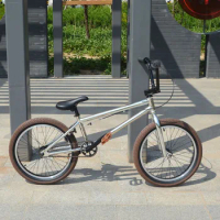 New 20 Inch BMX Performance Bike Student Bicycle Street Cycling High Carbon Steel Frame With Rear Brake Electroplating Silver