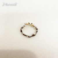 【Hanami】帶財天然珍珠戒指(白K色)