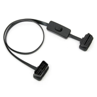 OBD2 Male to Female Right Angle Diagnostic Extension Cable 60CM with Power Switch OBD Switch Cable D