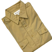 【MURANO】雙口袋水洗七分袖襯衫-卡其(現貨、雙口袋、水洗、七分袖)