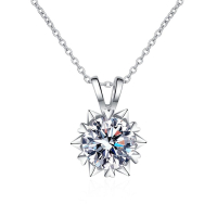 ELF bộ lạc moissanite Vòng cổ kim cương S925 Sterling Bạc vòng cổ bông tuyết moissanite Mặt dây chuy