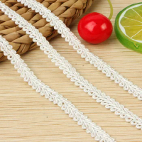 49Yards Centipede Lace Trim 7mm Wide White Black Ribbon Sewing Lace Kintted Fabric Handmade DIY Craft Accessories