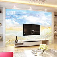 【來圖定制】新中式壁紙 3D 電視 背景牆 壁畫 客廳沙發牆山水大理石立體牆畫客廳現代無縫牆布 3d 貼